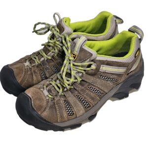 Keen Voyager Womens Hiking Trail Shoes Brown Lime Green Classic Size 7.5